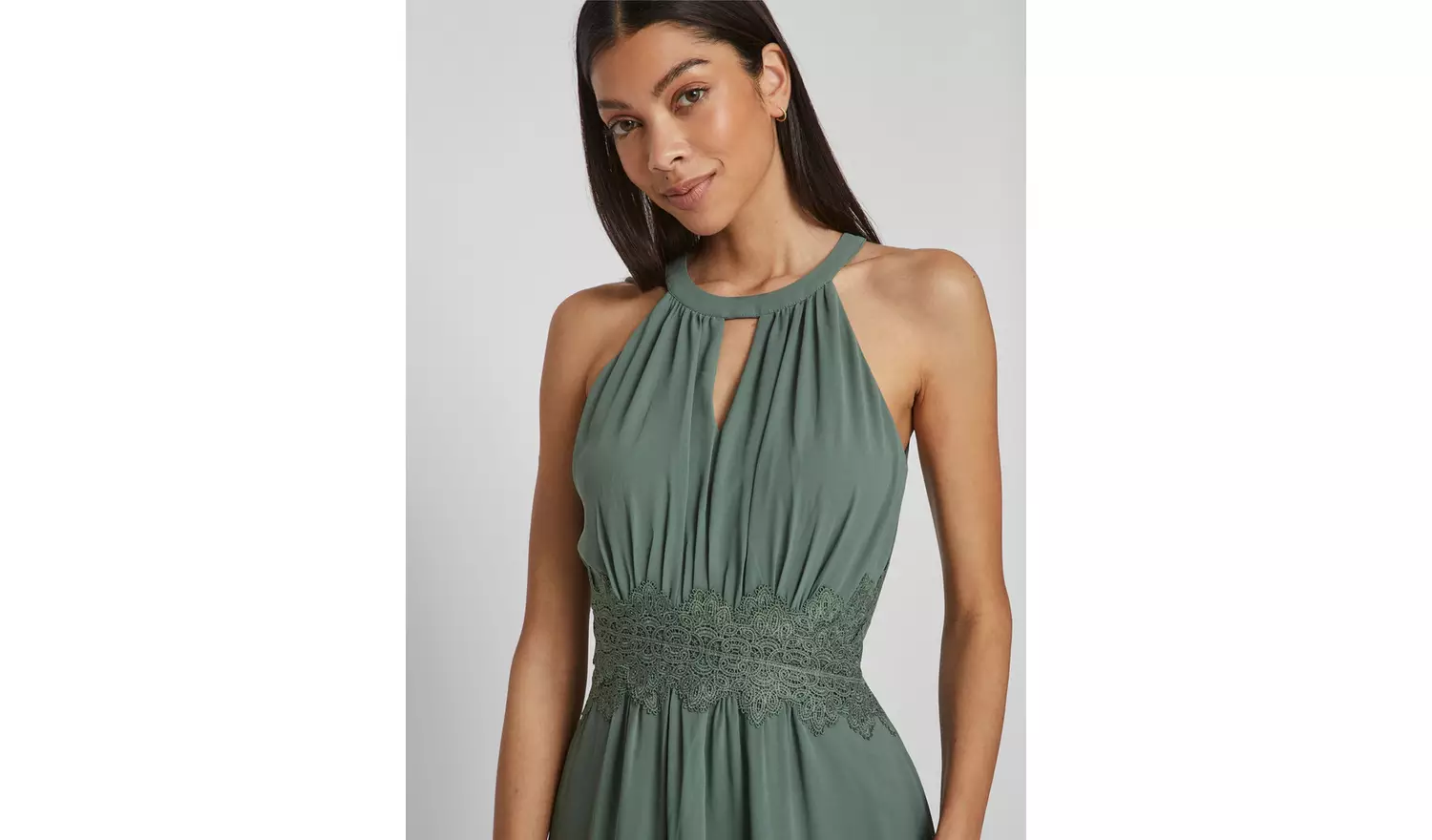 VILA Halter Neck Maxi Dress 10