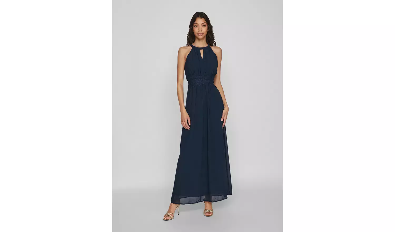 VILA Halter Neck Maxi Dress 8