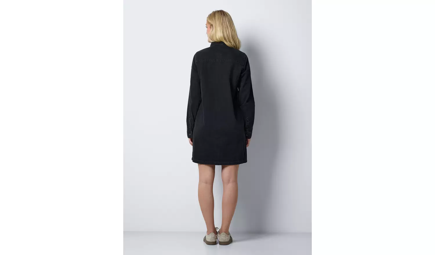 NOISY MAY Long Sleeve Denim Shirt Dress XS