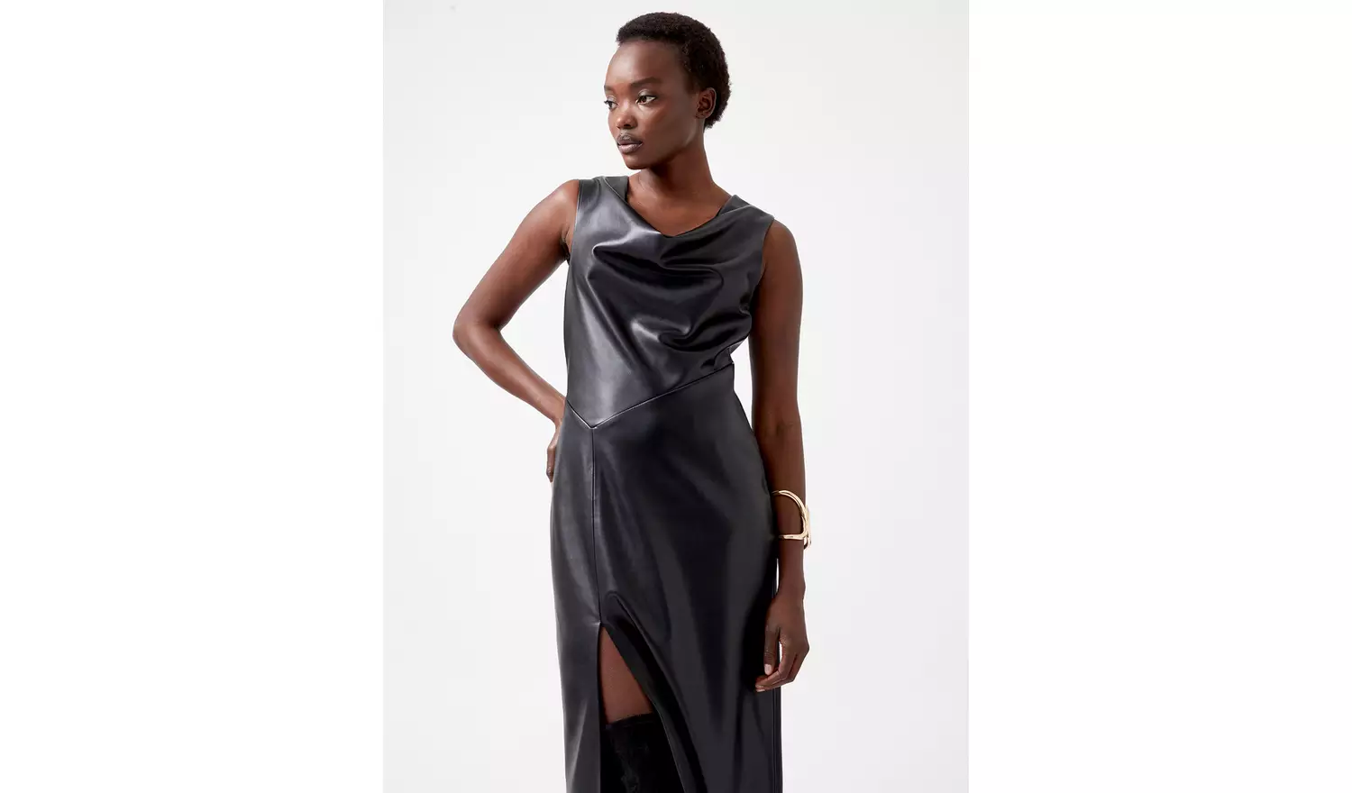 FRENCH CONNECTION Elettra Pu Cowl Neck Sleeveless Dress 14