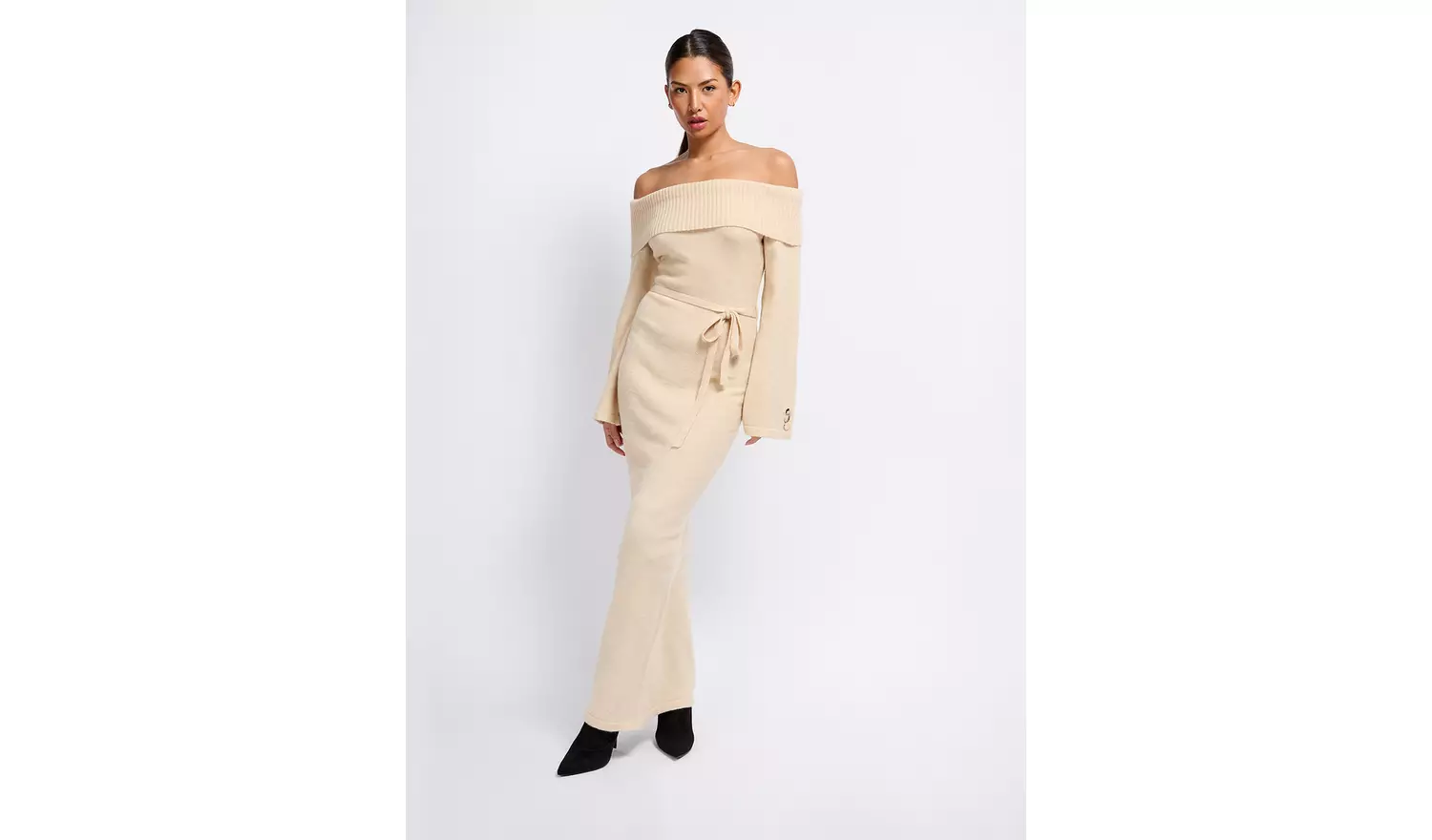 VOGUE WILLIAMS Oatmeal Knit Midaxi Dress L