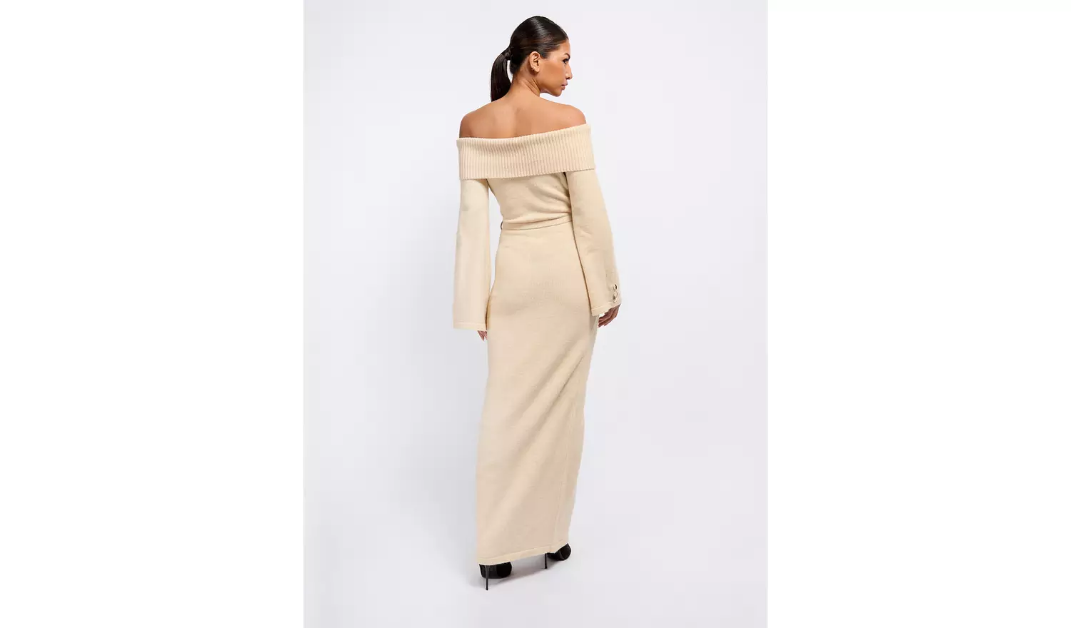 VOGUE WILLIAMS Oatmeal Knit Midaxi Dress S