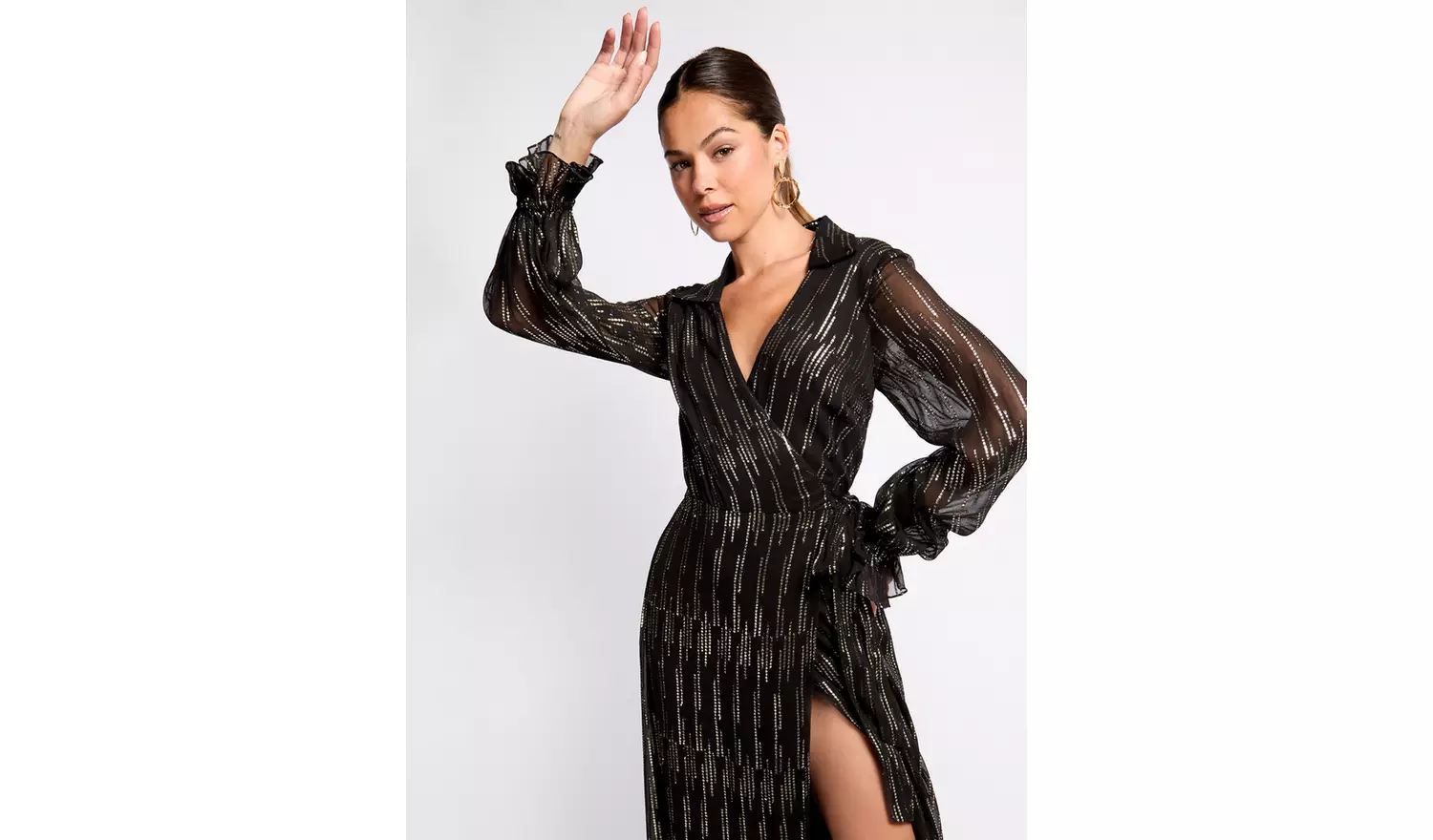 VOGUE WILLIAMS Black Gold Maxi Dress 8