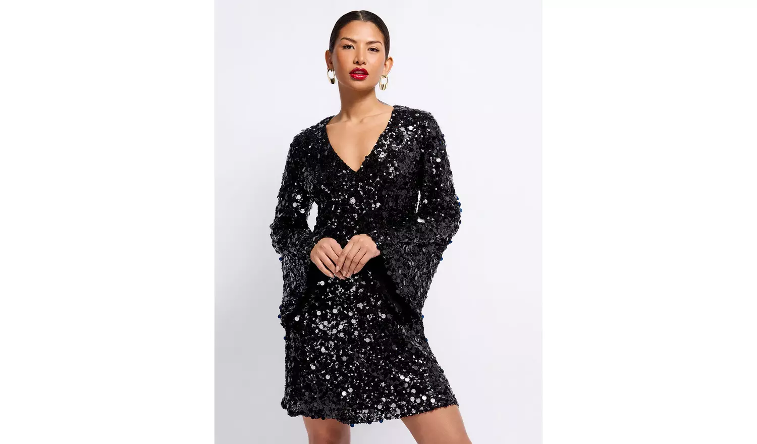 VOGUE WILLIAMS Black Sequin Mini Dress 18