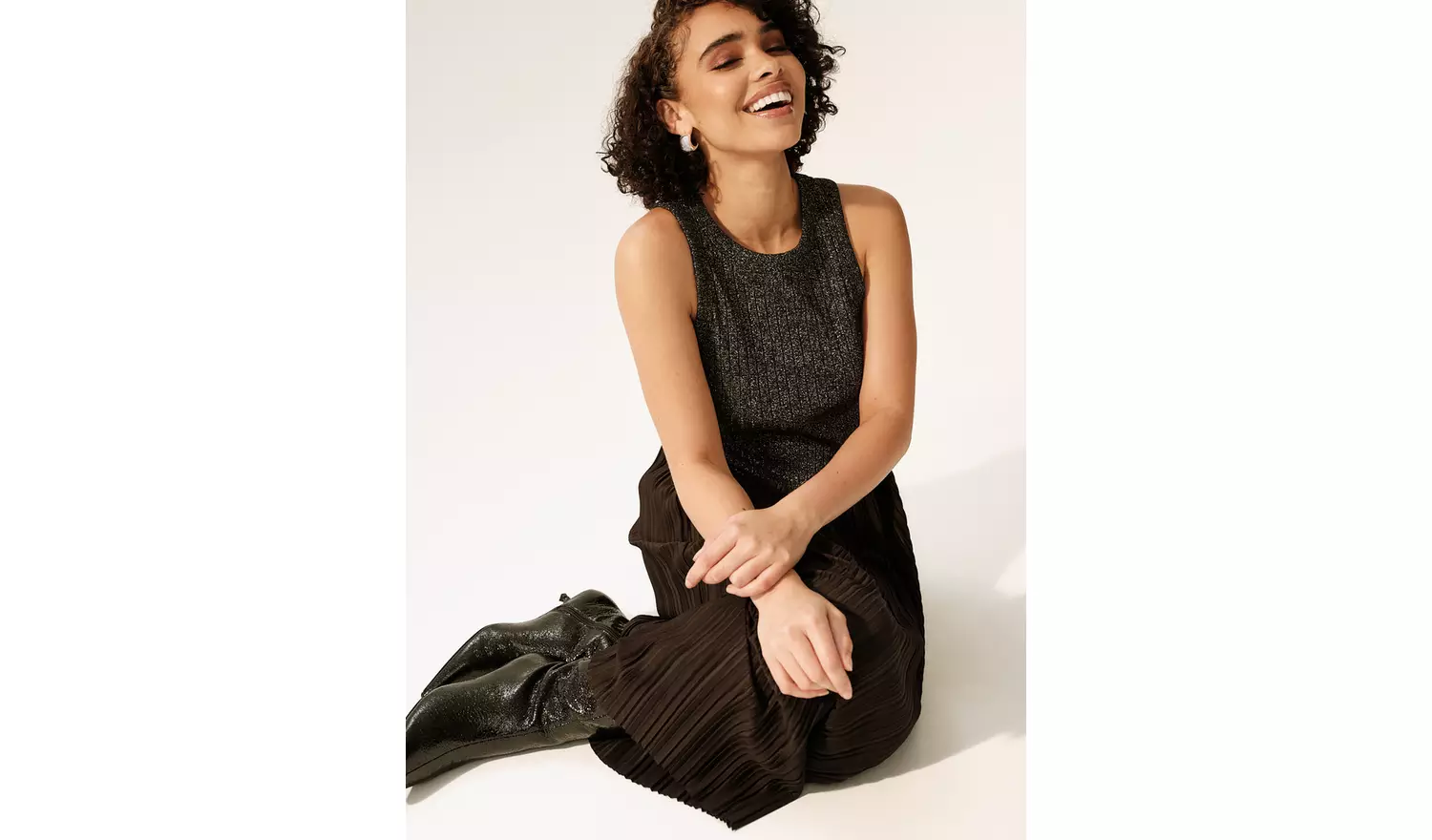 Black Sparkle Layer Midaxi Racer Dress 20