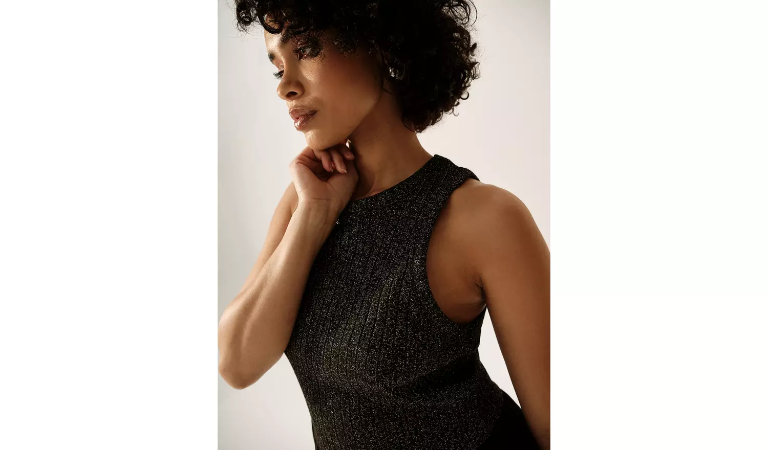 Black Sparkle Layer Midaxi Racer Dress 18