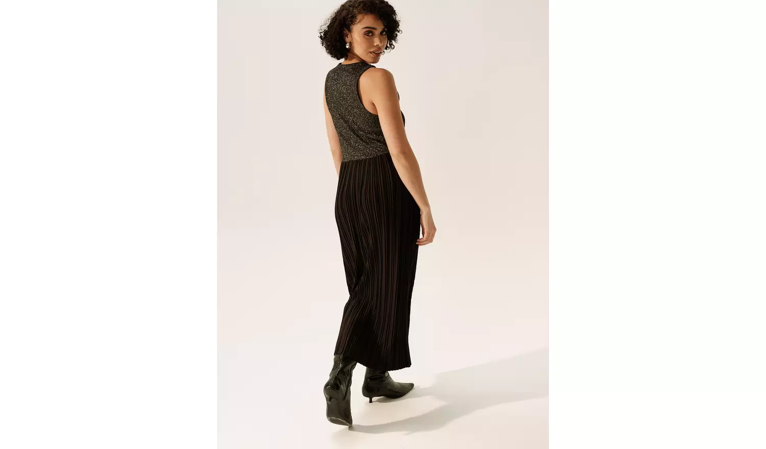 Black Sparkle Layer Midaxi Racer Dress 20