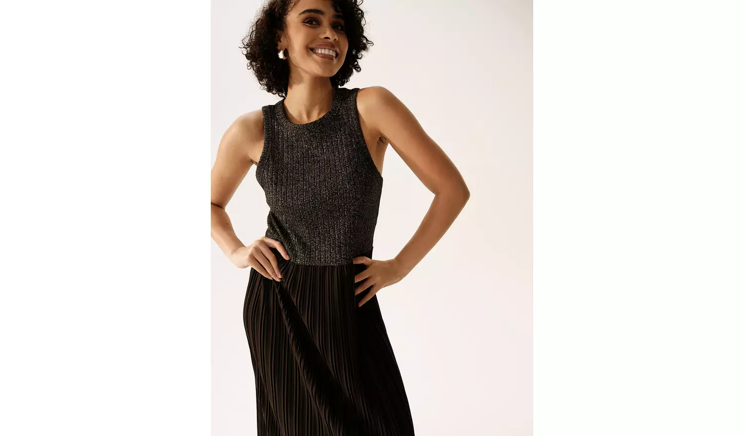 Black Sparkle Layer Midaxi Racer Dress 20