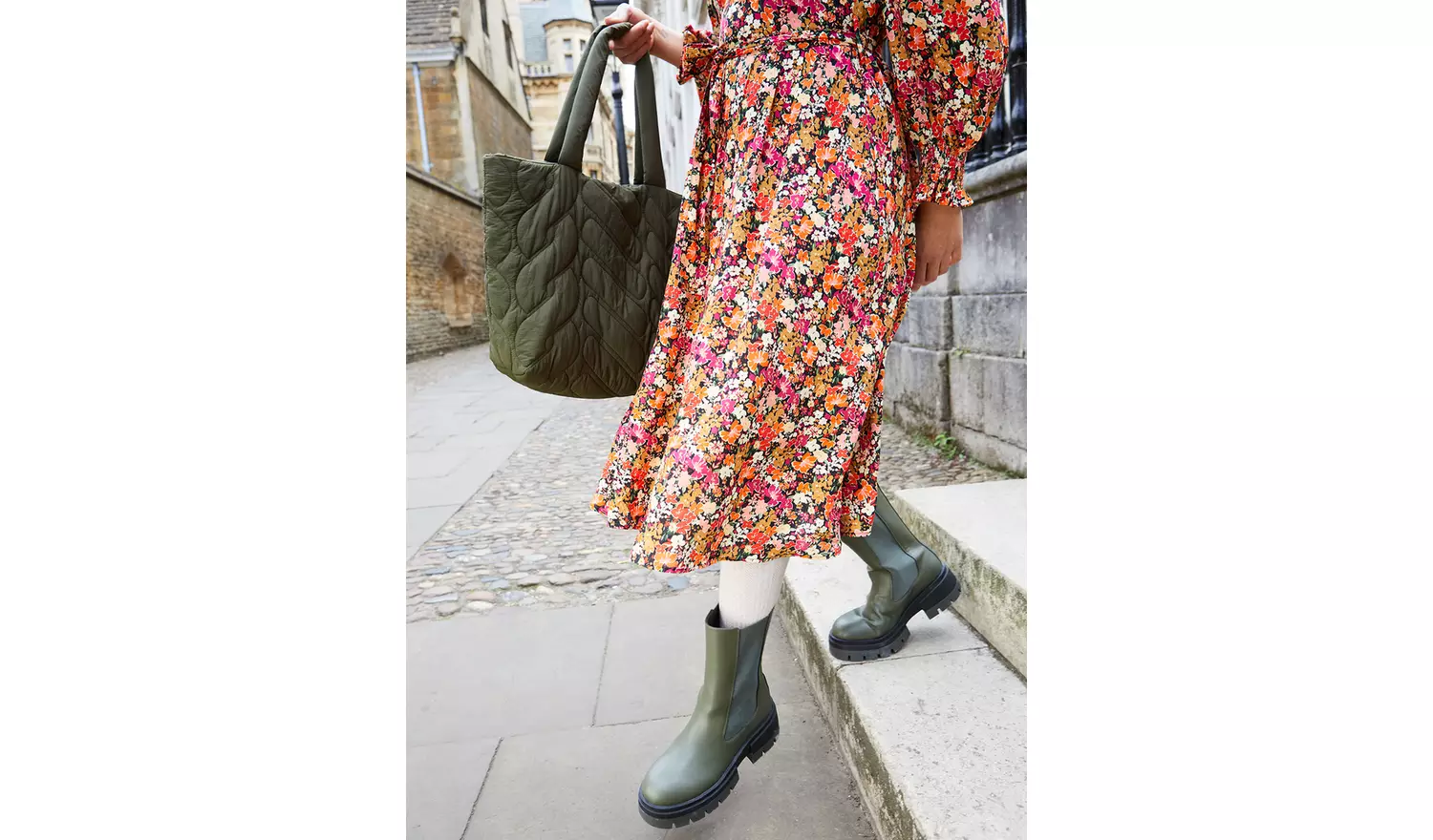 Khaki Padded Shopper Bag - One Size