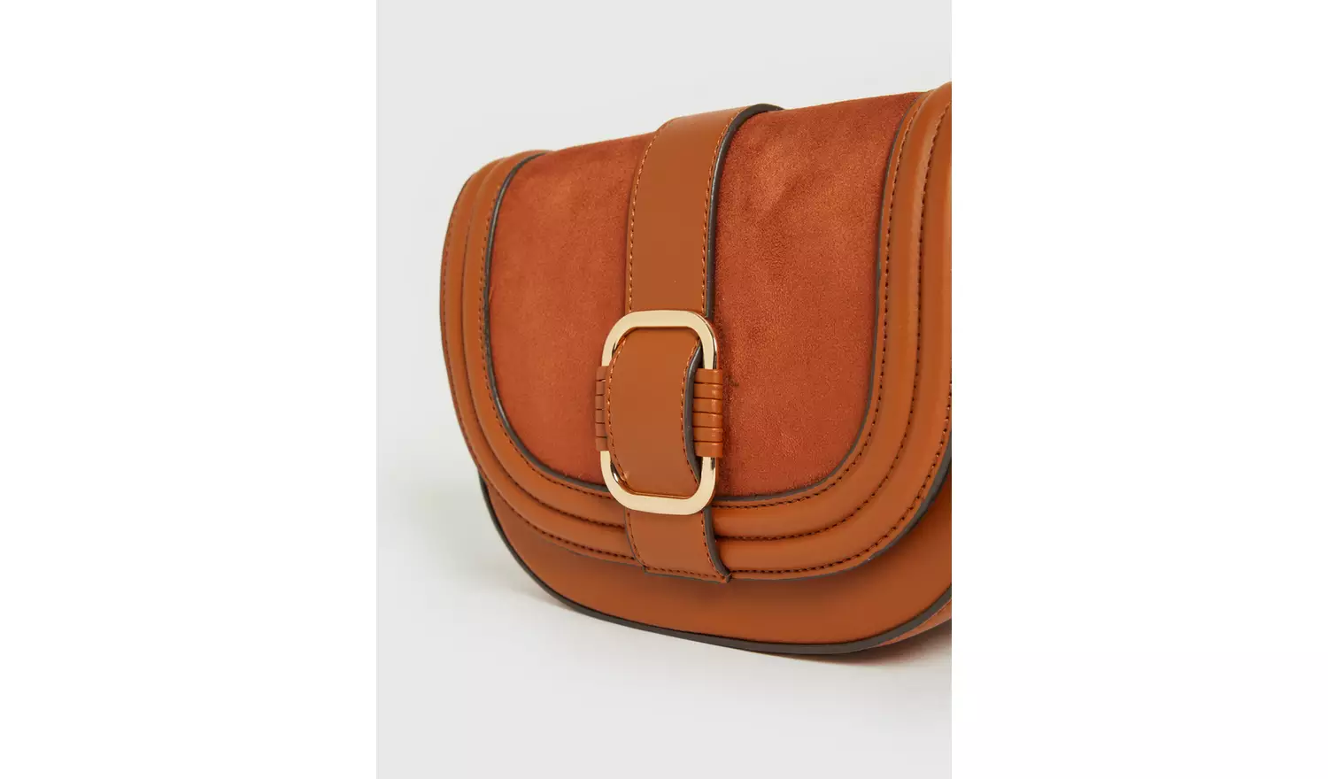 Tan Cross Body Saddle Bag One Size
