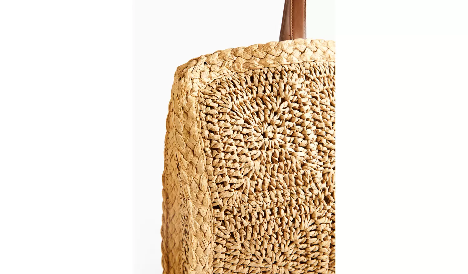 Straw Crochet Tote Bag One Size