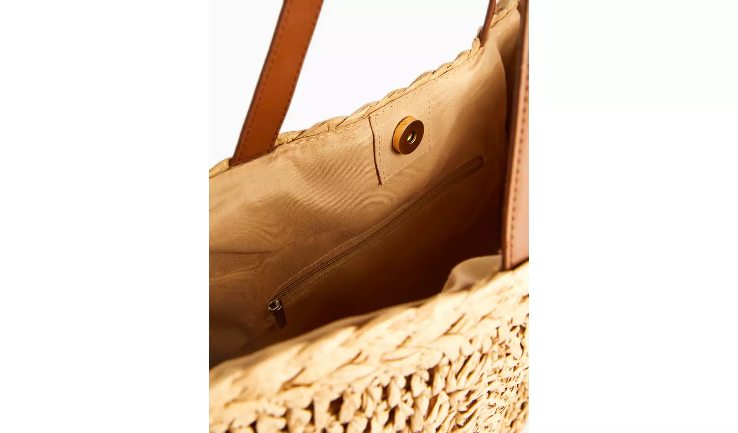 Straw Crochet Tote Bag One Size