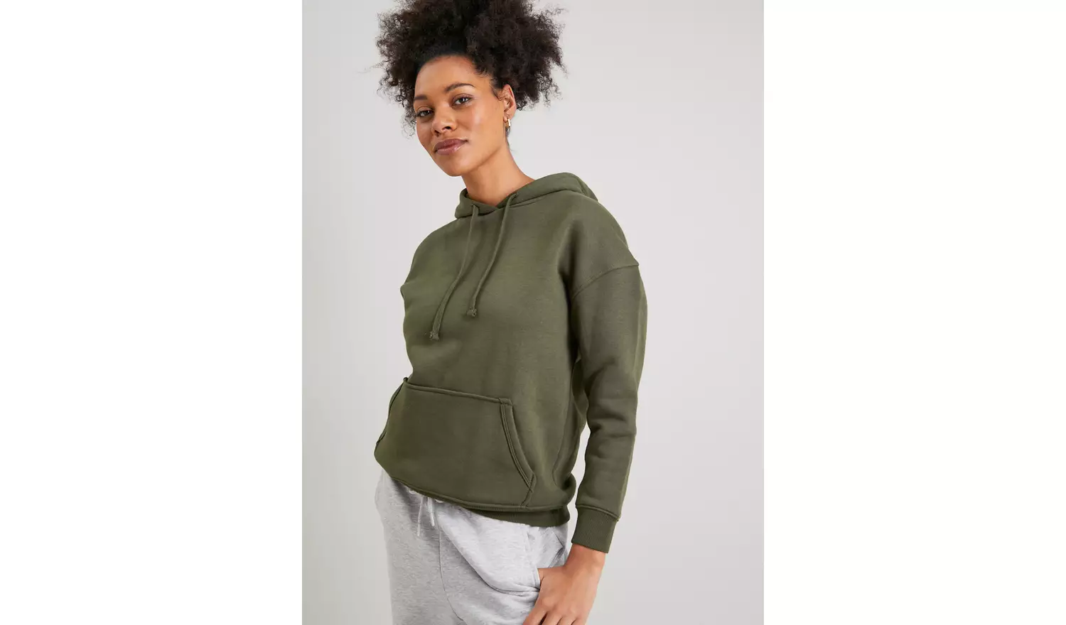 Khaki Overhead Hoodie - L