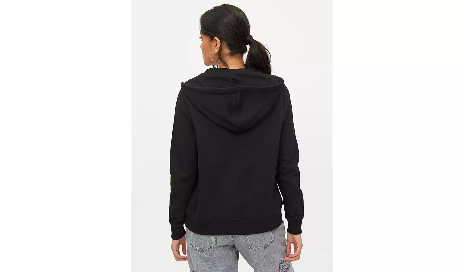 Black Zip-Through Coord Hoodie L