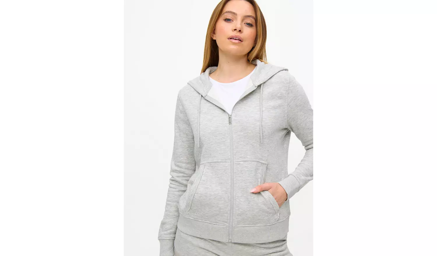 Grey Zip-Through Coord Hoodie XXL