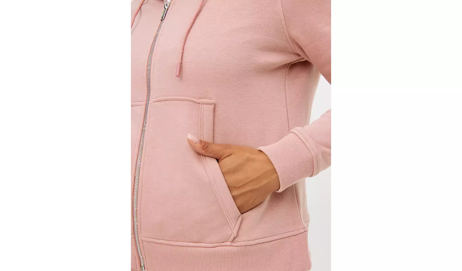 Pink Zip-Through Coord Hoodie M