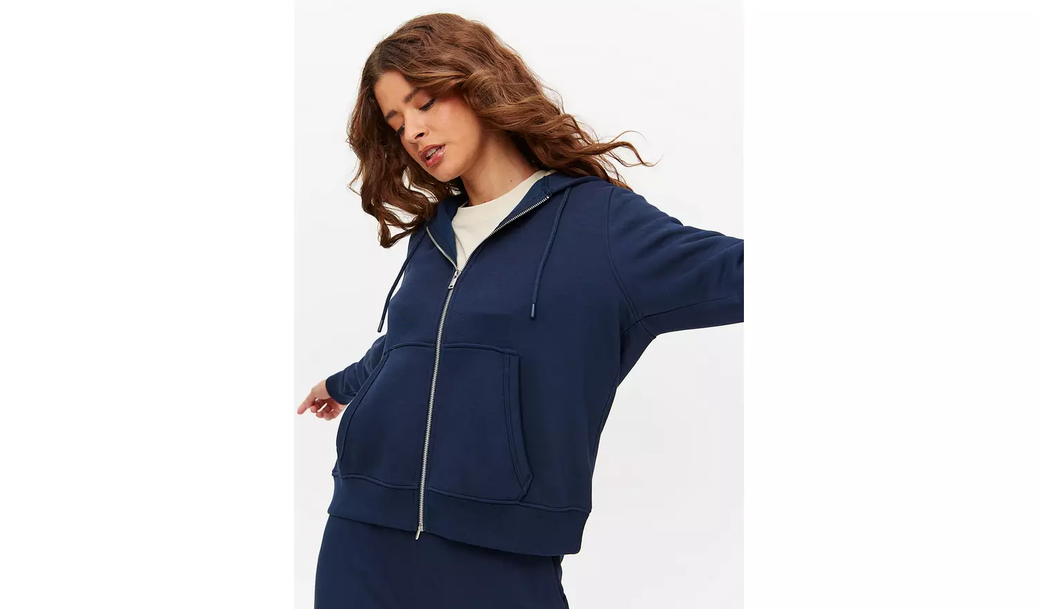 Navy Zip-Through Coord Hoodie XL