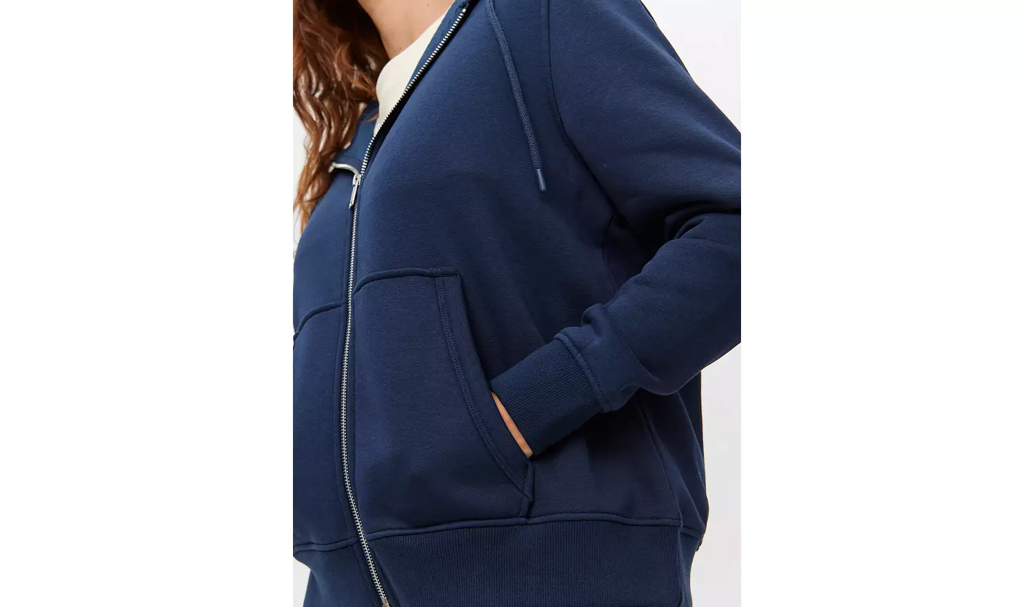 Navy Zip-Through Coord Hoodie L