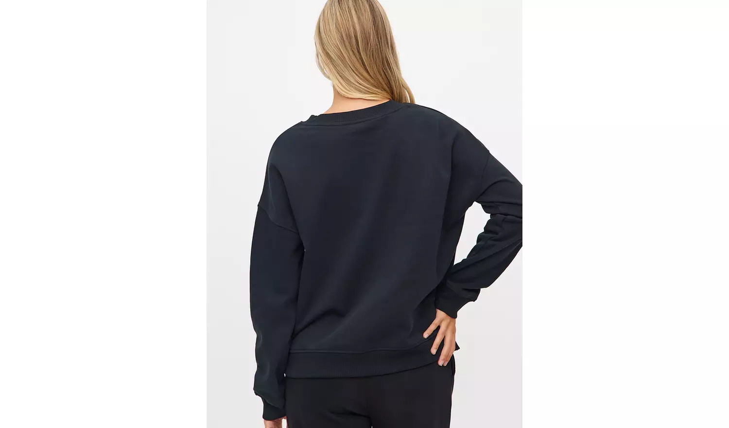 Black Relaxed Crew Neck Co-ord Sweatshirt S