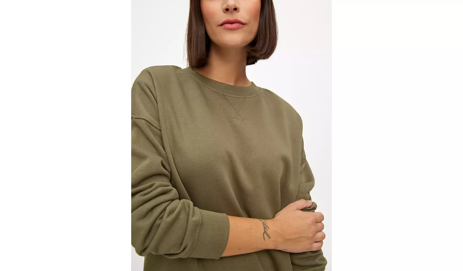 Khaki Relaxed Crew Neck Co-ord Sweatshirt M