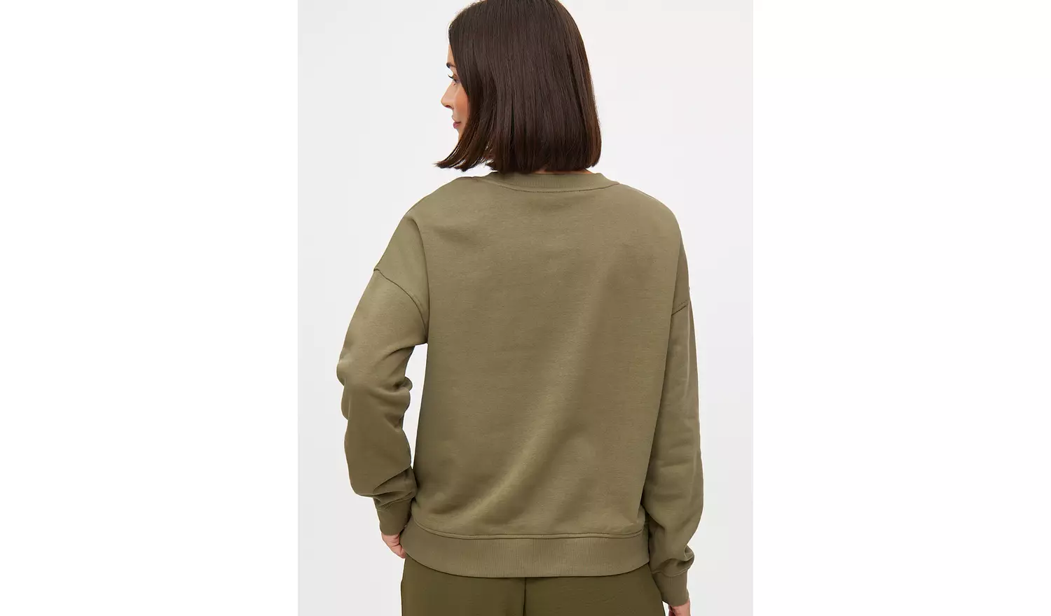 Khaki Relaxed Crew Neck Co-ord Sweatshirt S