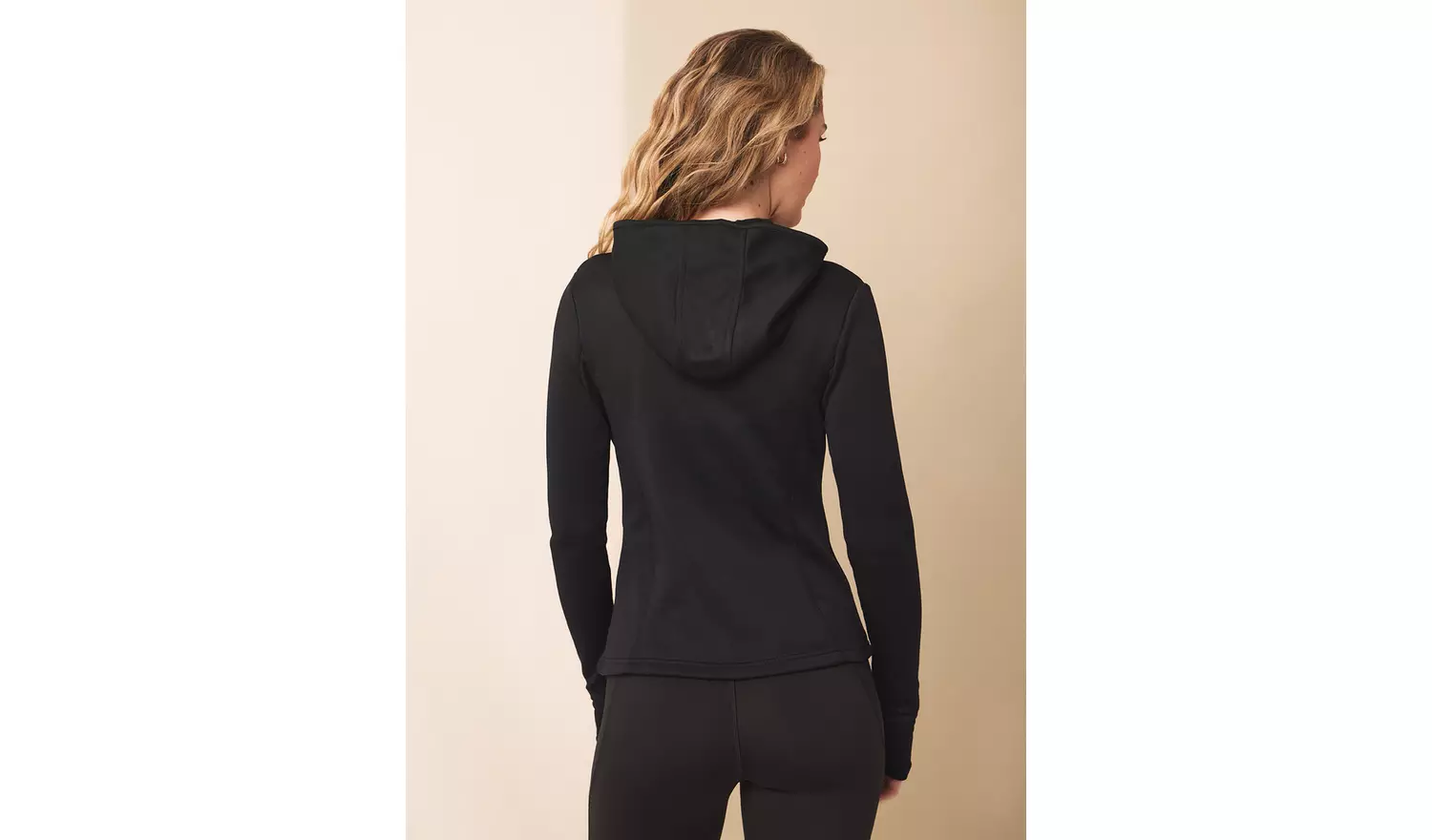 REAKTIV Black Brushed Fleece Zip-Through Hoodie XS