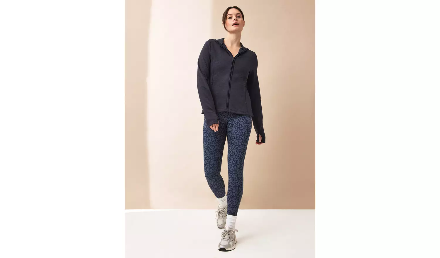 REAKTIV Navy Brushed Fleece Zip-Through Hoodie L