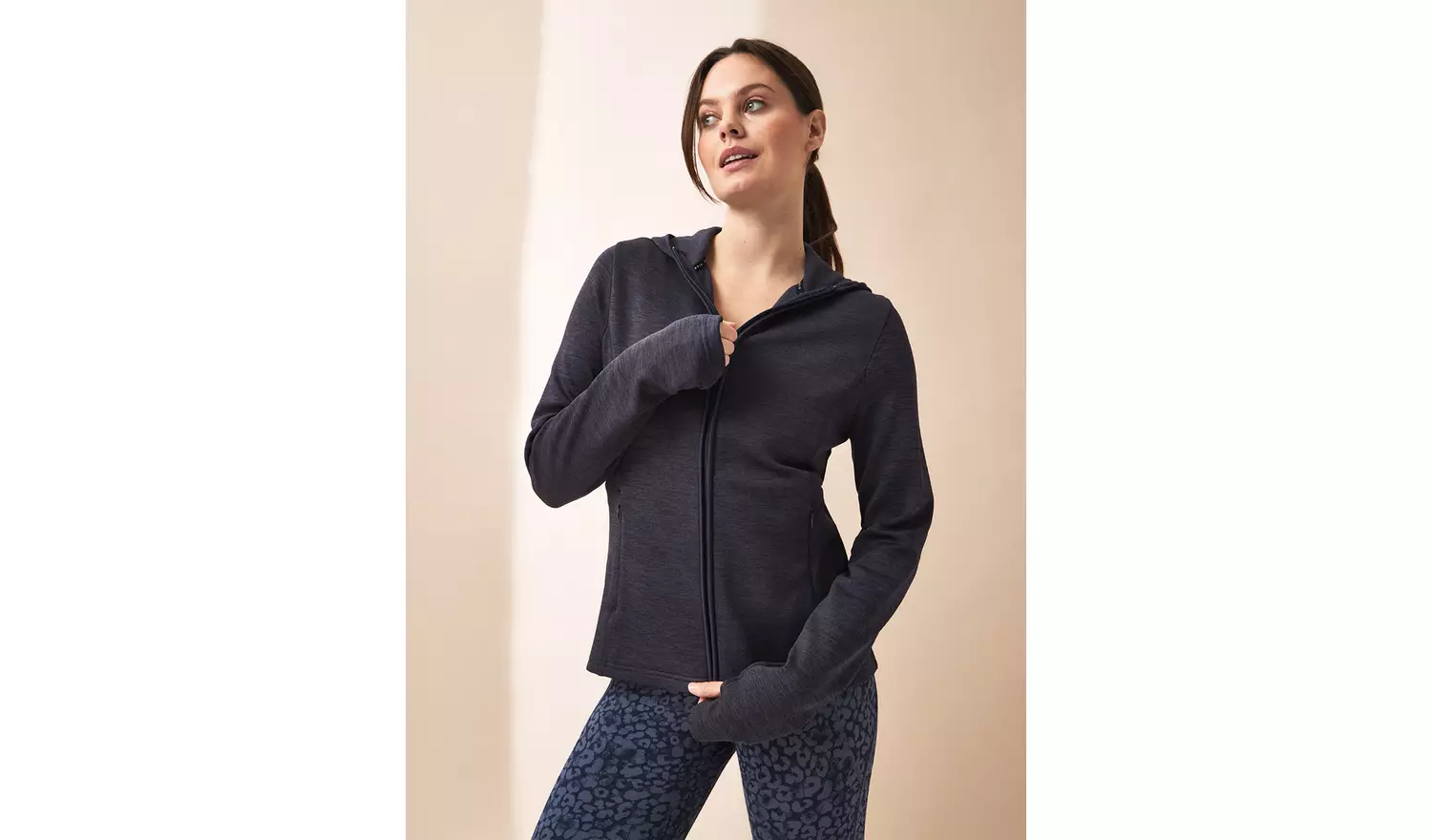 REAKTIV Navy Brushed Fleece Zip-Through Hoodie L