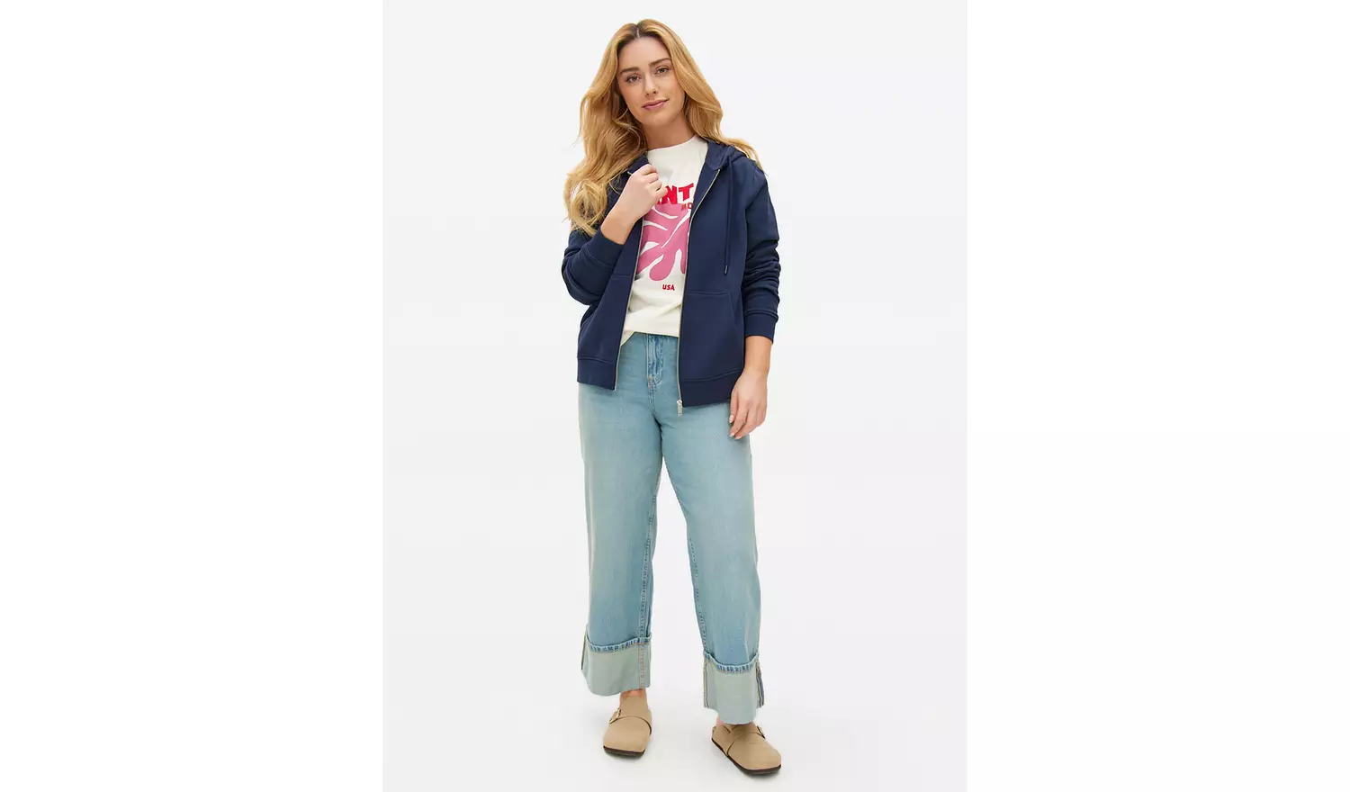 Navy Zip-Through Coord Hoodie XS