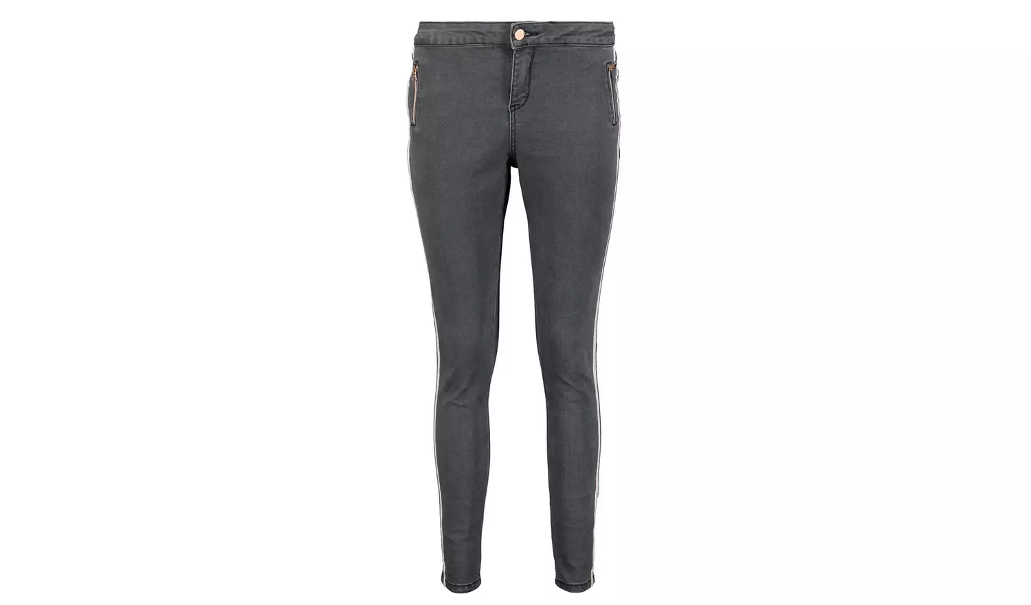 Grey Fashion Stripe Skinny Jeans - 20L