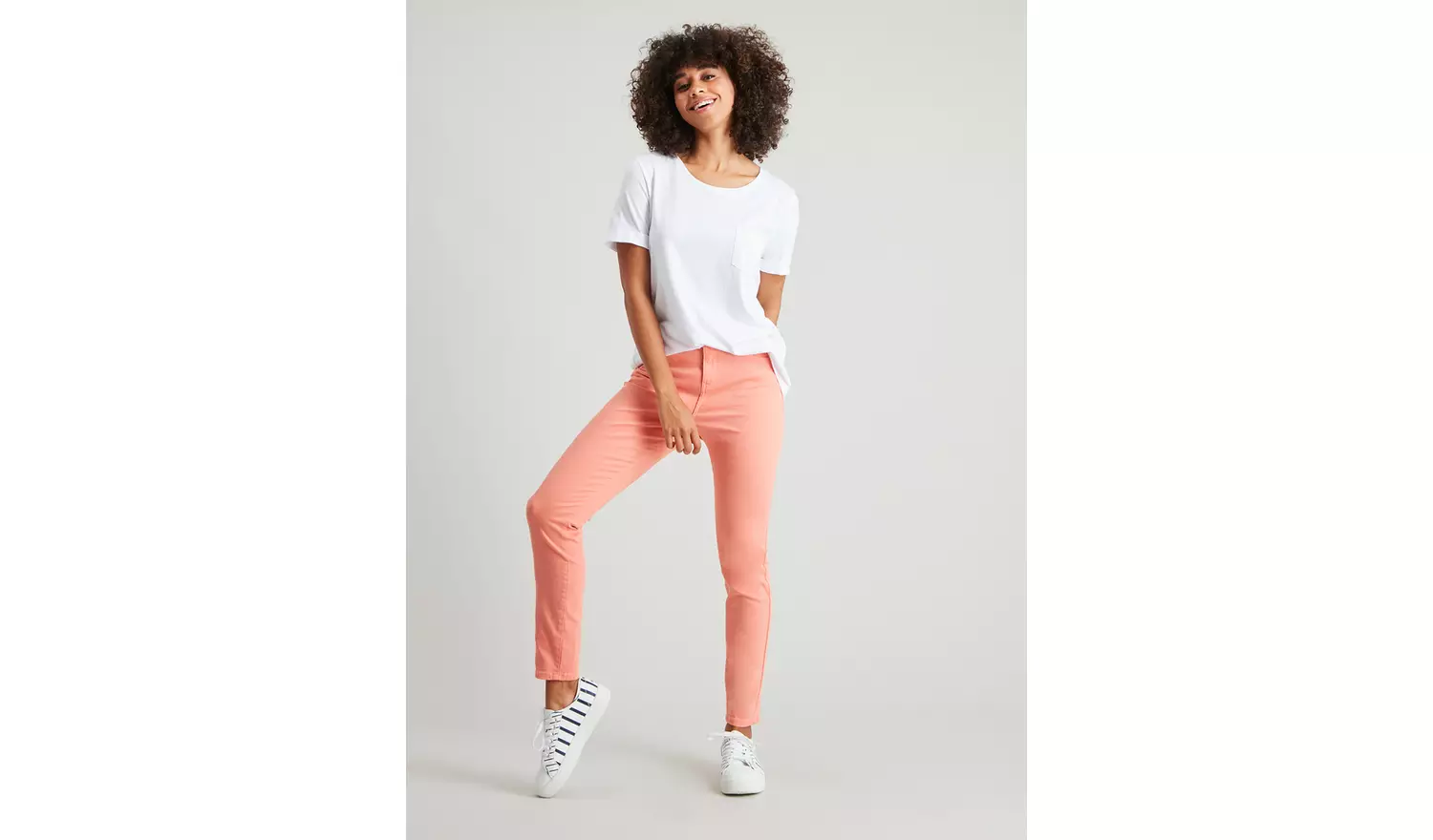 Coral Twill Skinny Jeans With Stretch - 20R