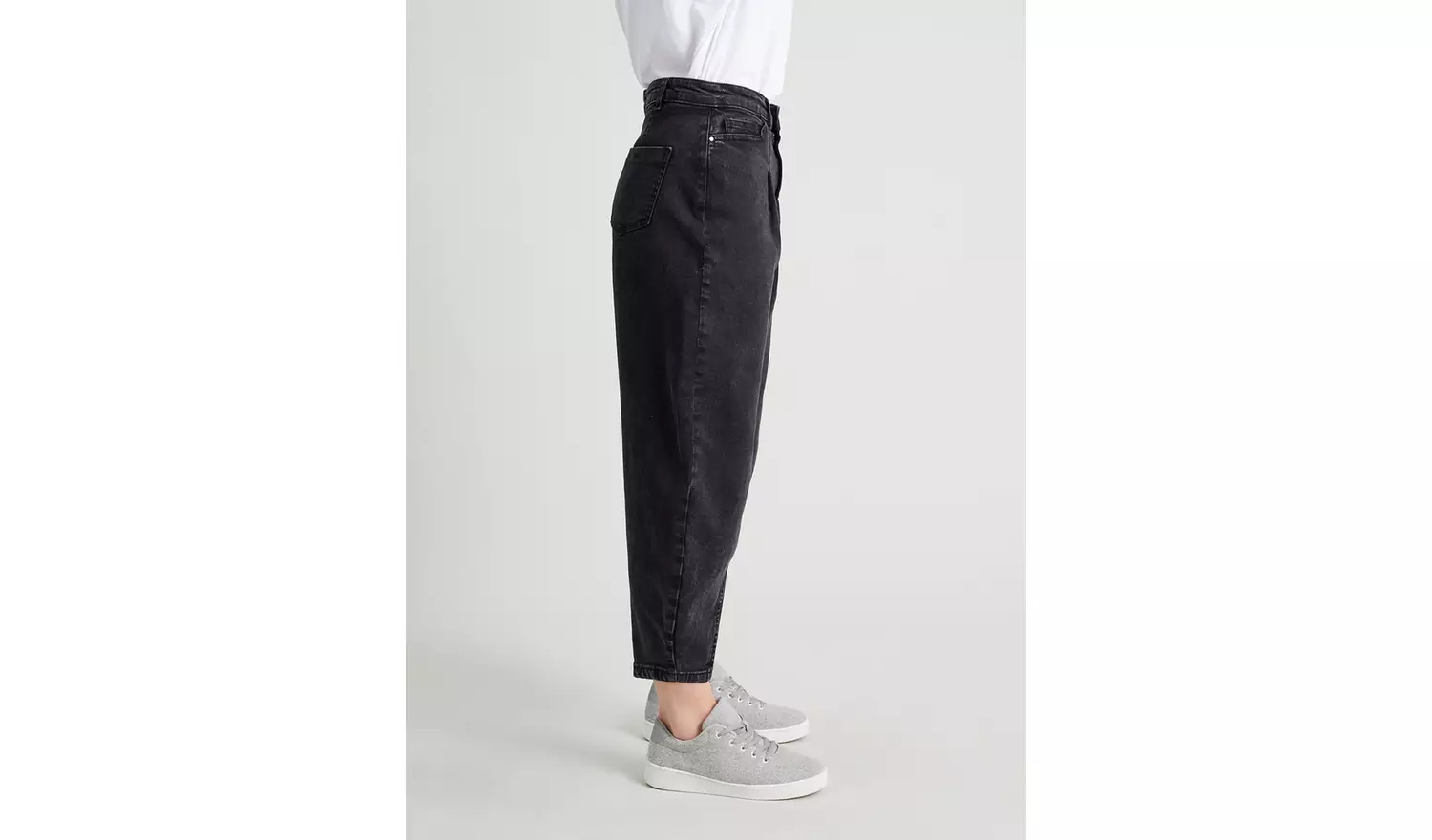 PETITE Black Acid Wash Balloon Jeans - 12