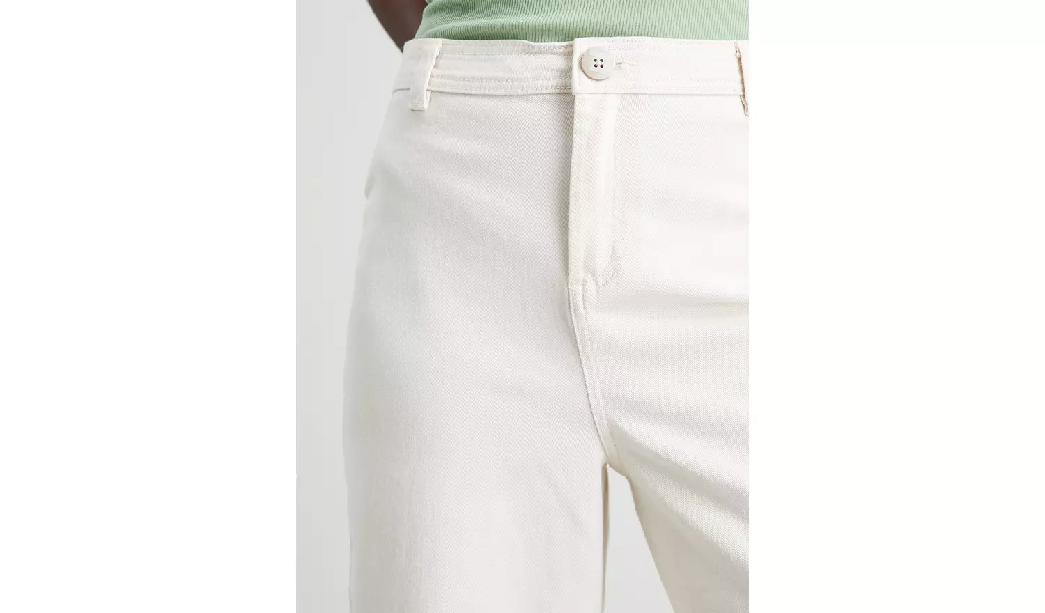 Ecru Wide Leg Crop Jeans - 10R