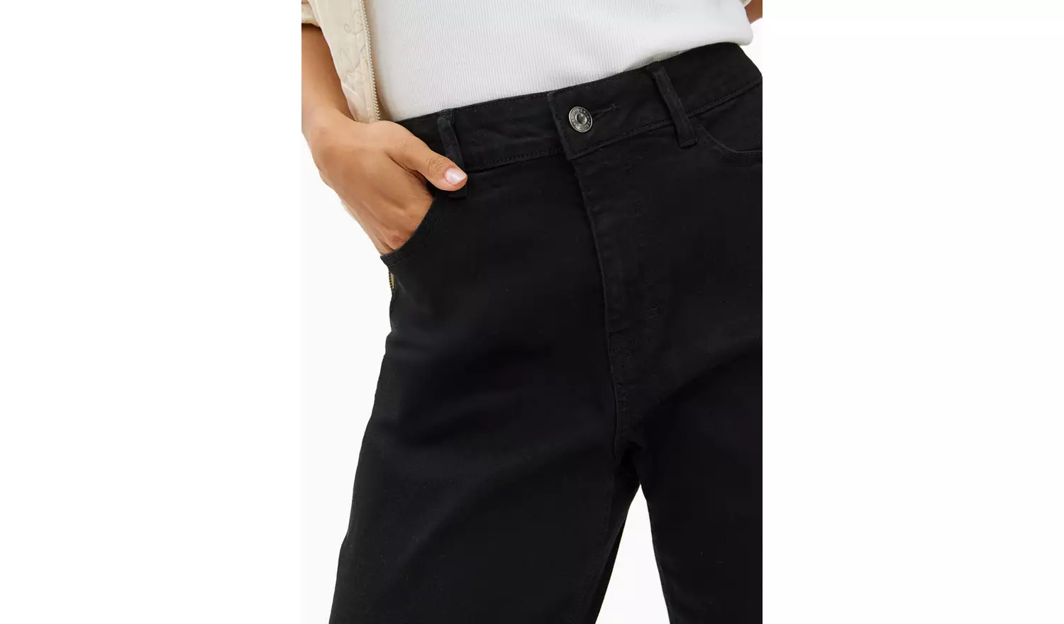 Black Denim Straight Leg Jeans 18R