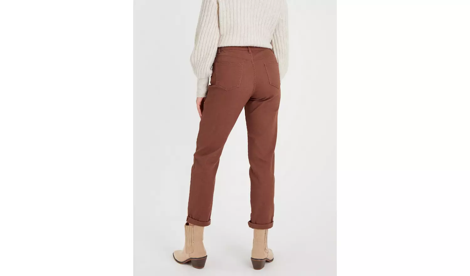 Taupe Denim Girlfriend Jeans 10