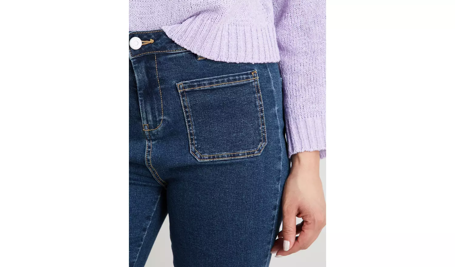 Denim Retro Cropped Kickflare Jeans - 12R