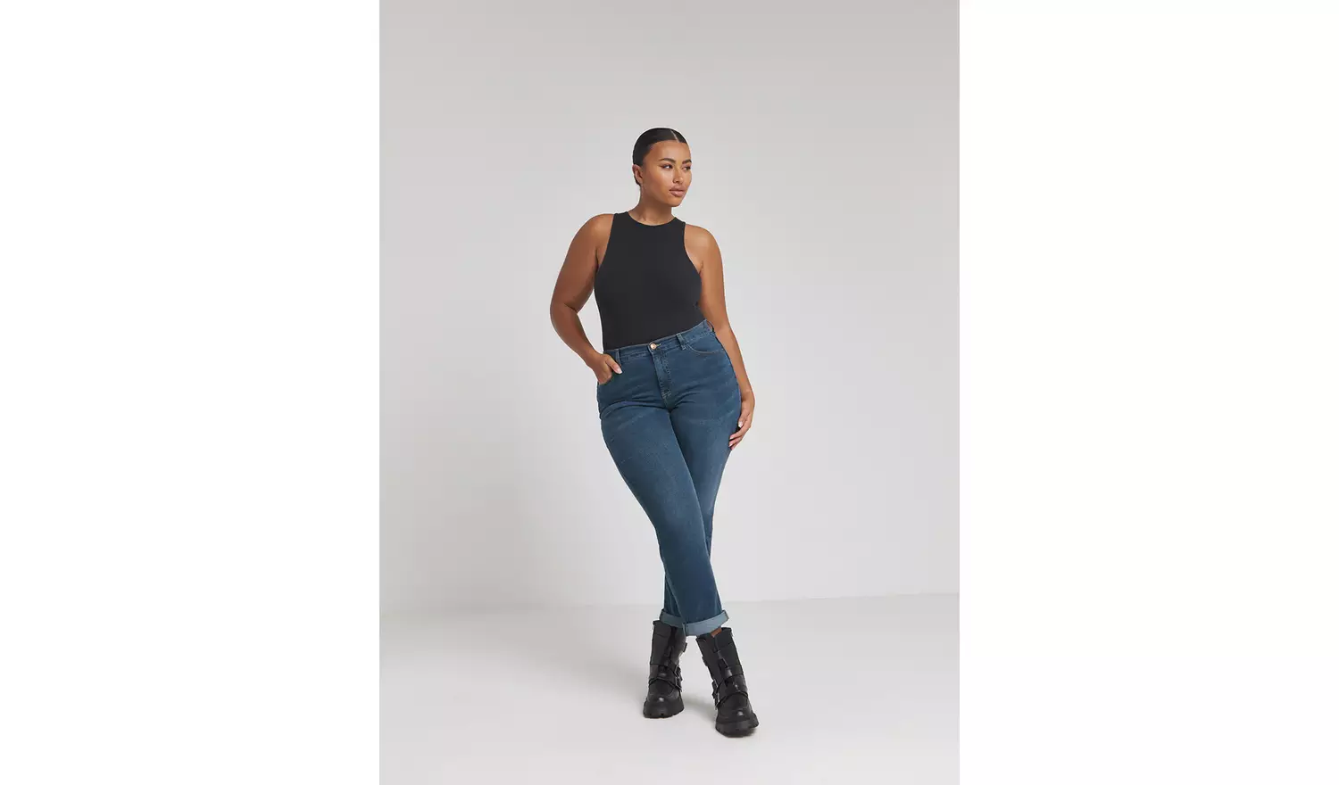 SIMPLY BE 24/7 Mid Vintage Blue Boyfriend Jean 10