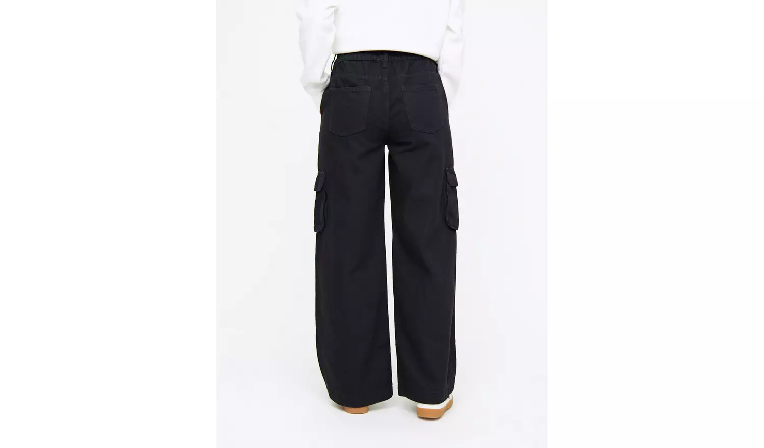 Black Wide Leg Utility Jeans 22S