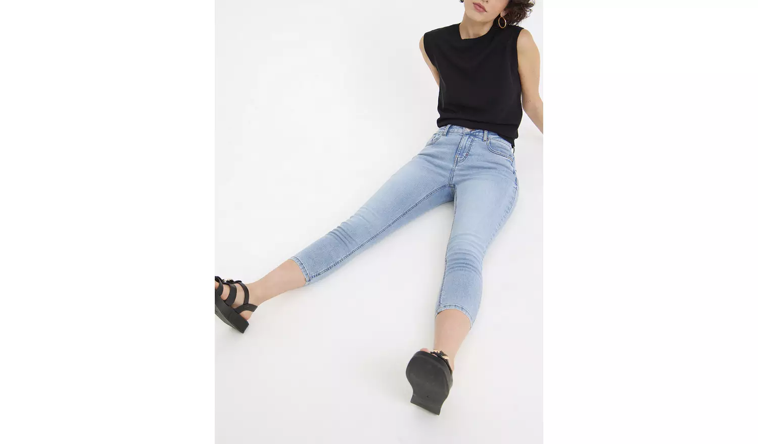 Light Denim Skinny Cropped Jeans 24