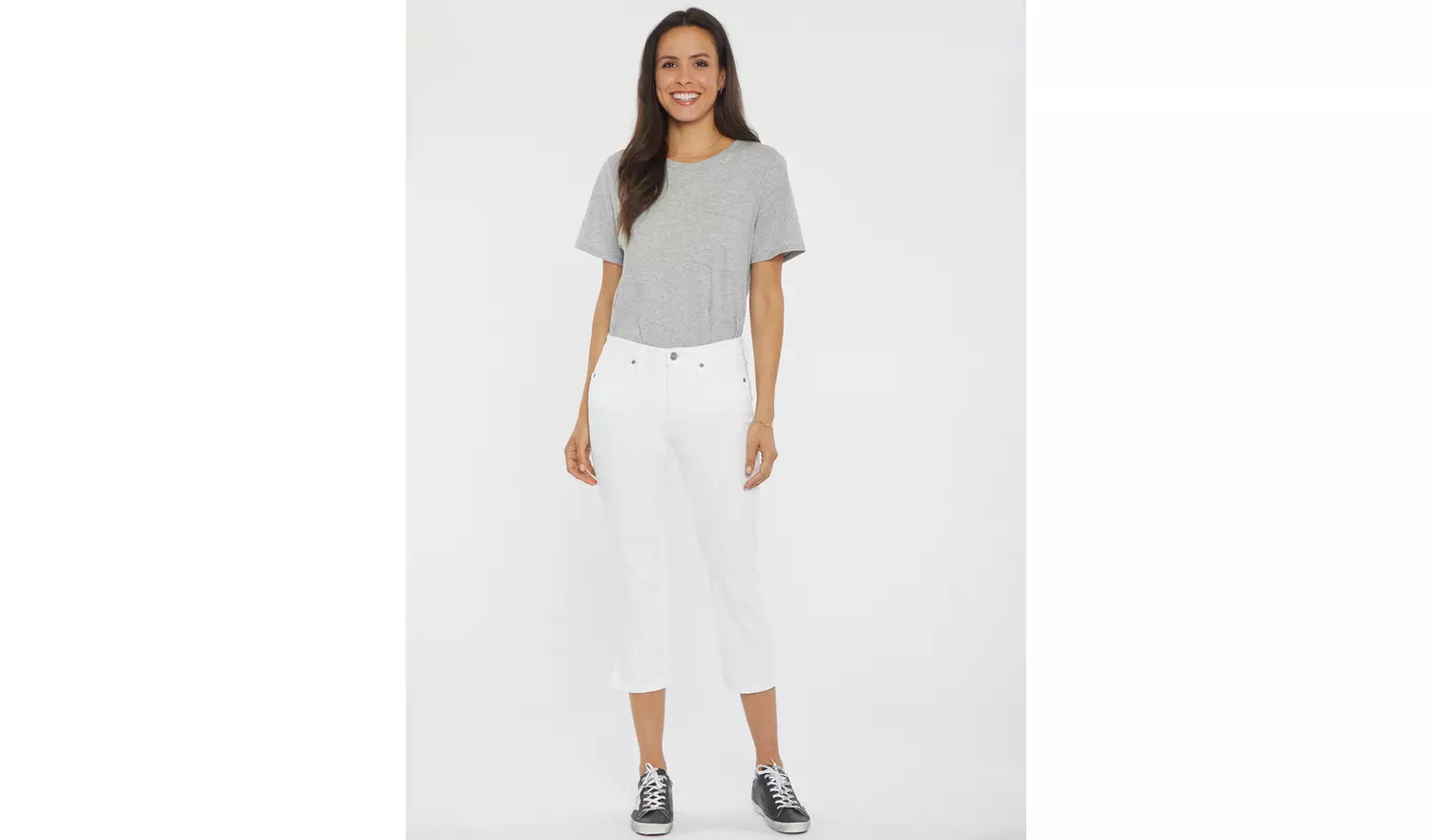 NYDJ Chloe Capri Jeans With Side Slits White 6