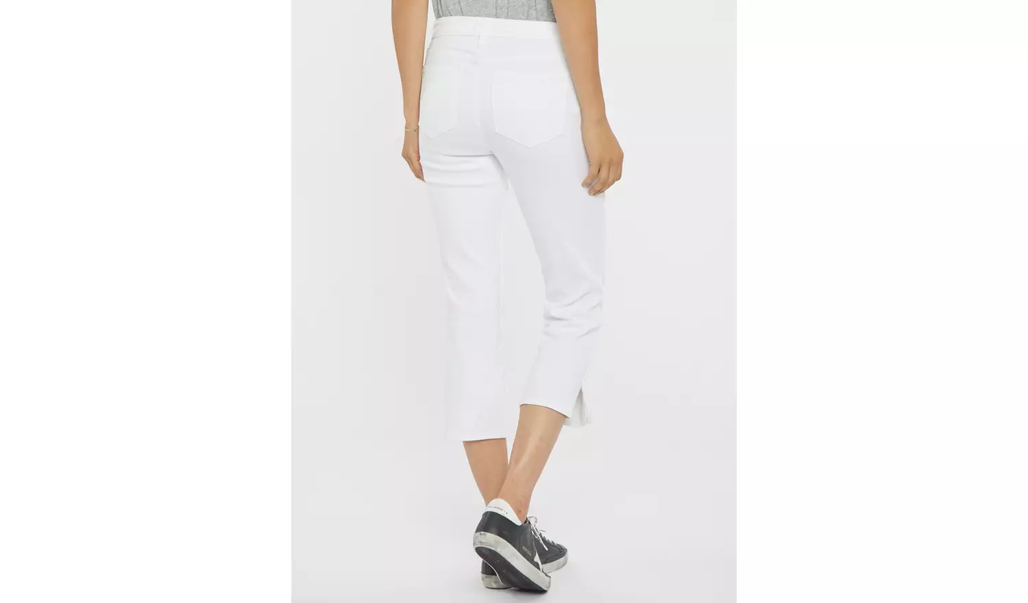 NYDJ Chloe Capri Jeans With Side Slits White 16