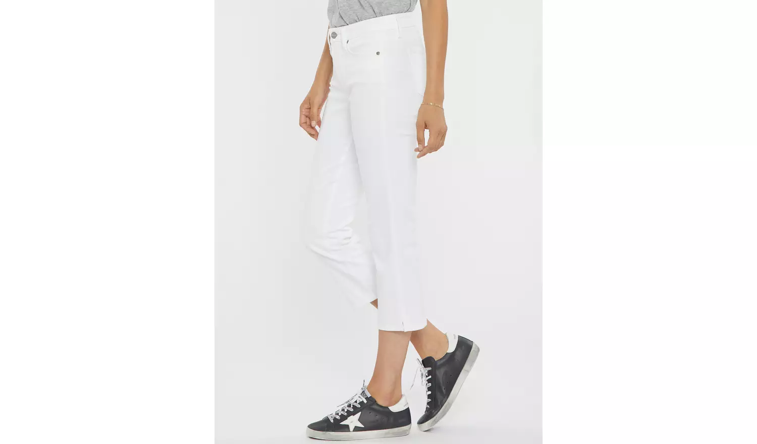 NYDJ Chloe Capri Jeans With Side Slits White 6