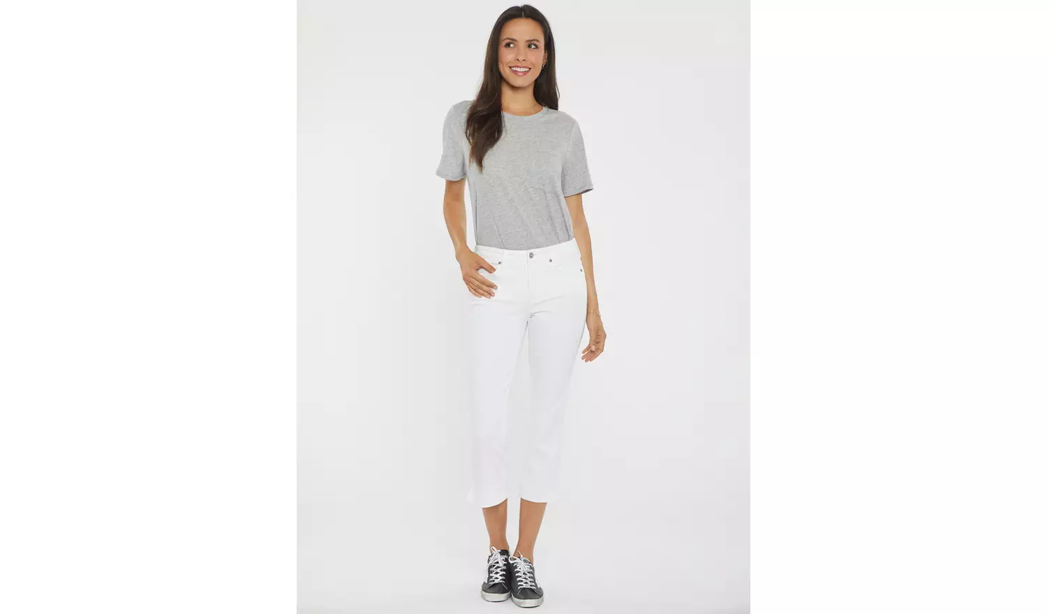 NYDJ Chloe Capri Jeans With Side Slits White 8