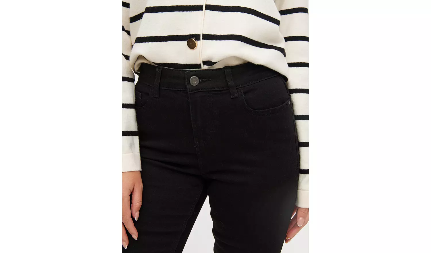 Black Mid-Rise Skinny Fit Denim jeans 22S