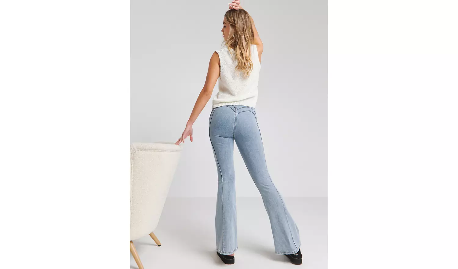 SIMPLY BE Seam Detail Flared Jean 26