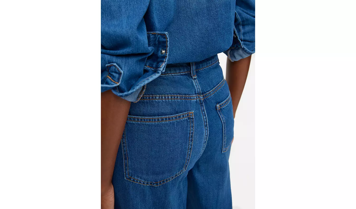 Dark Rinse Flared Palazzo Denim Jeans 14R