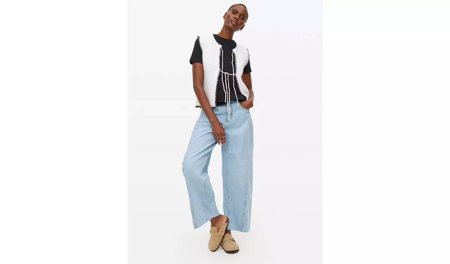 Light Wash Relaxed Denim Barrel Leg Jeans 14R