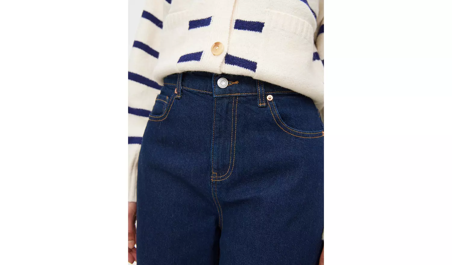 Indigo Rinse Denim Wide Leg Jeans 20S