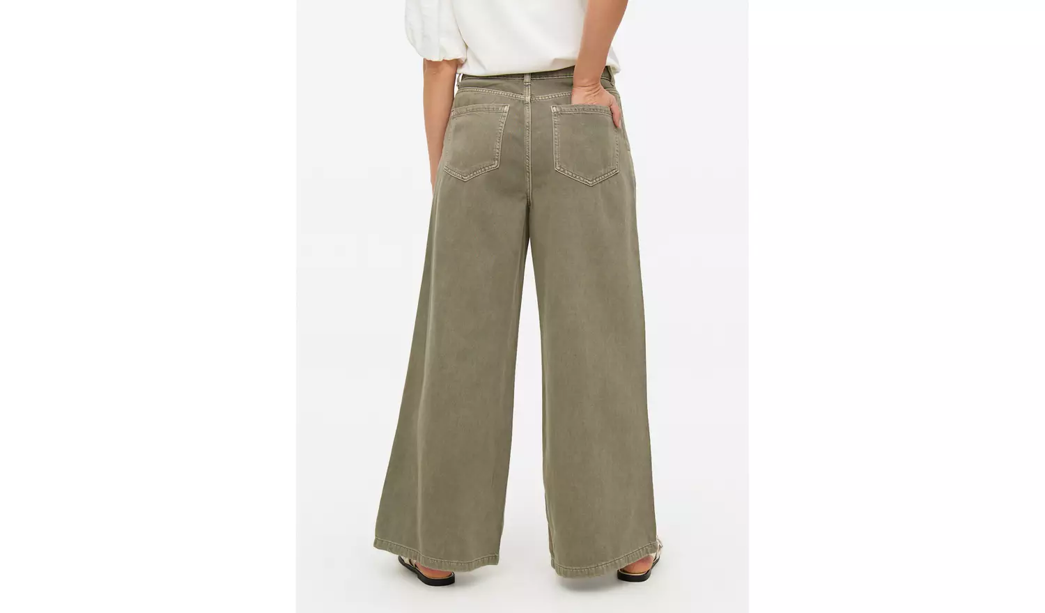 Khaki Denim Ultra Wide Leg Jeans 18L