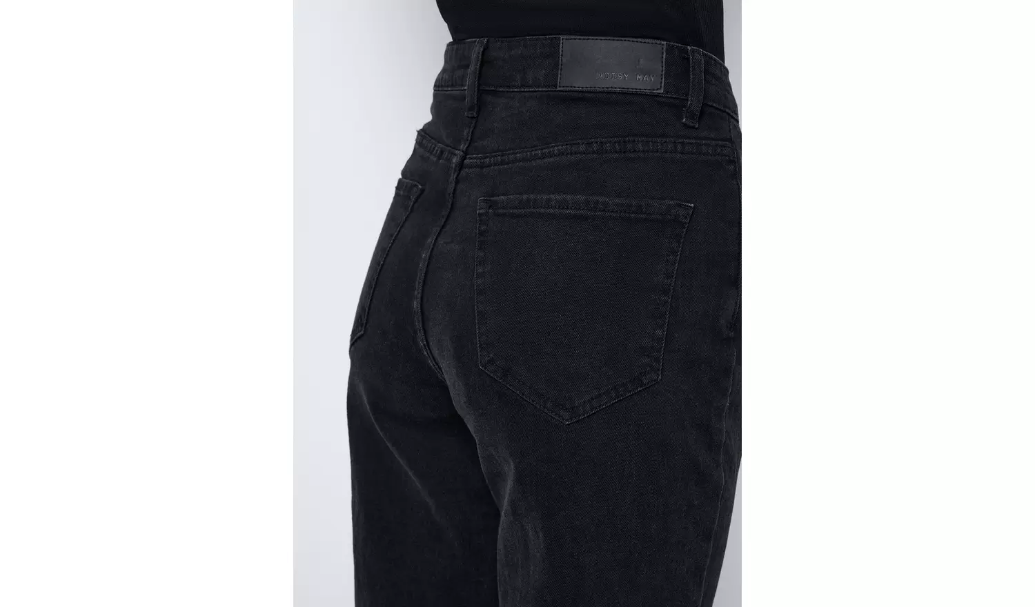NOISY MAY High Waisted Straight Mom Jeans Black 26S